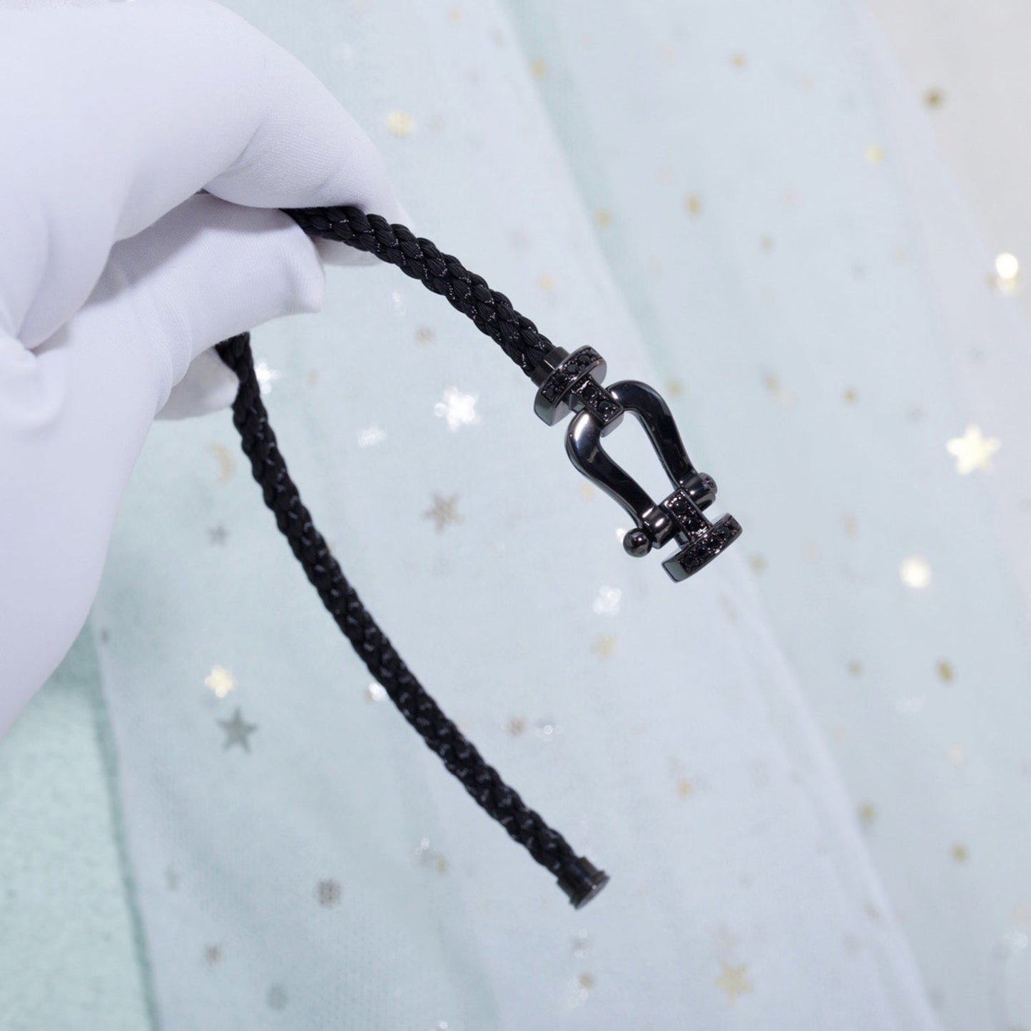 [Raffine]FORCE LARGE SERIES HORSESHOE BLACK SAMURAI BRACELET