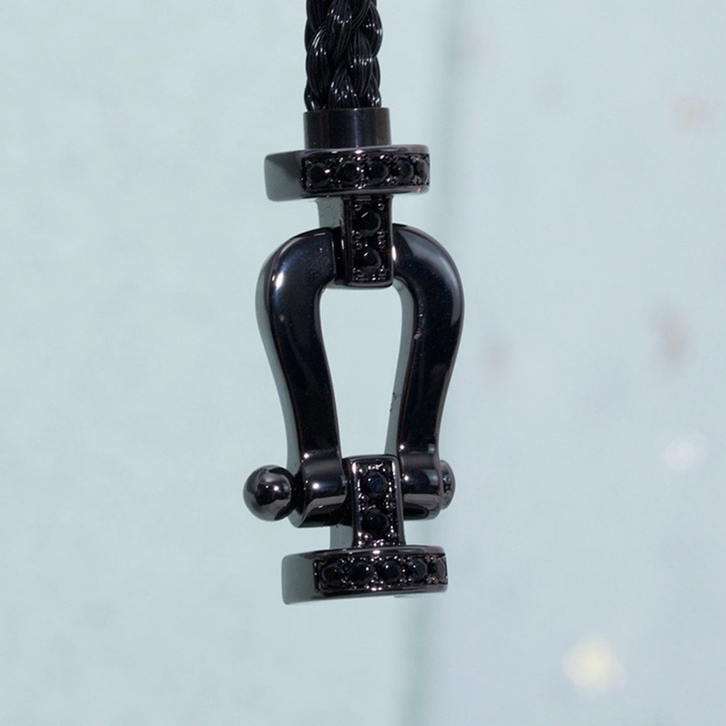 [Raffine]FORCE LARGE SERIES HORSESHOE BLACK SAMURAI BRACELET