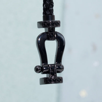 [Raffine]FORCE LARGE SERIES HORSESHOE BLACK SAMURAI BRACELET