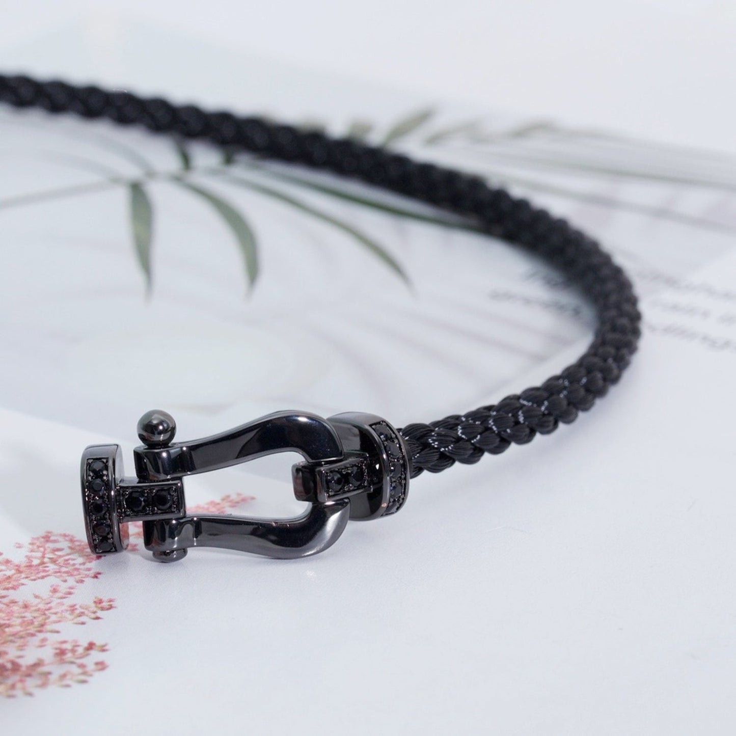 [Raffine]FORCE LARGE SERIES HORSESHOE BLACK SAMURAI BRACELET