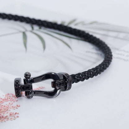 [Raffine]FORCE LARGE SERIES HORSESHOE BLACK SAMURAI BRACELET