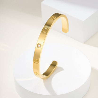 [Raffine]LOVE BRACELET 6.1MM 1 DIAMOND OPEN CUFF