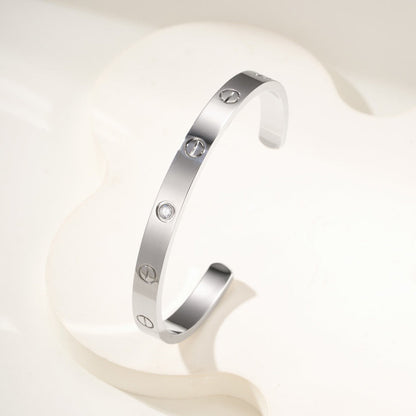 [Raffine]LOVE BRACELET 6.1MM 1 DIAMOND OPEN CUFF