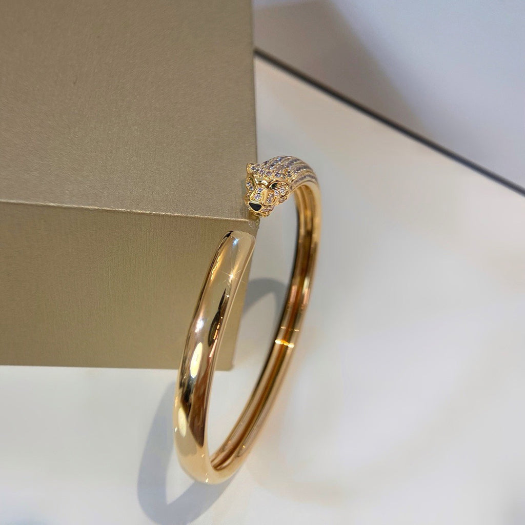 [Raffine]PANTHERE HALF DIAMOND OPEN BRACELET