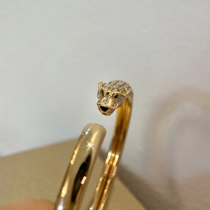 [Raffine]PANTHERE HALF DIAMOND OPEN BRACELET