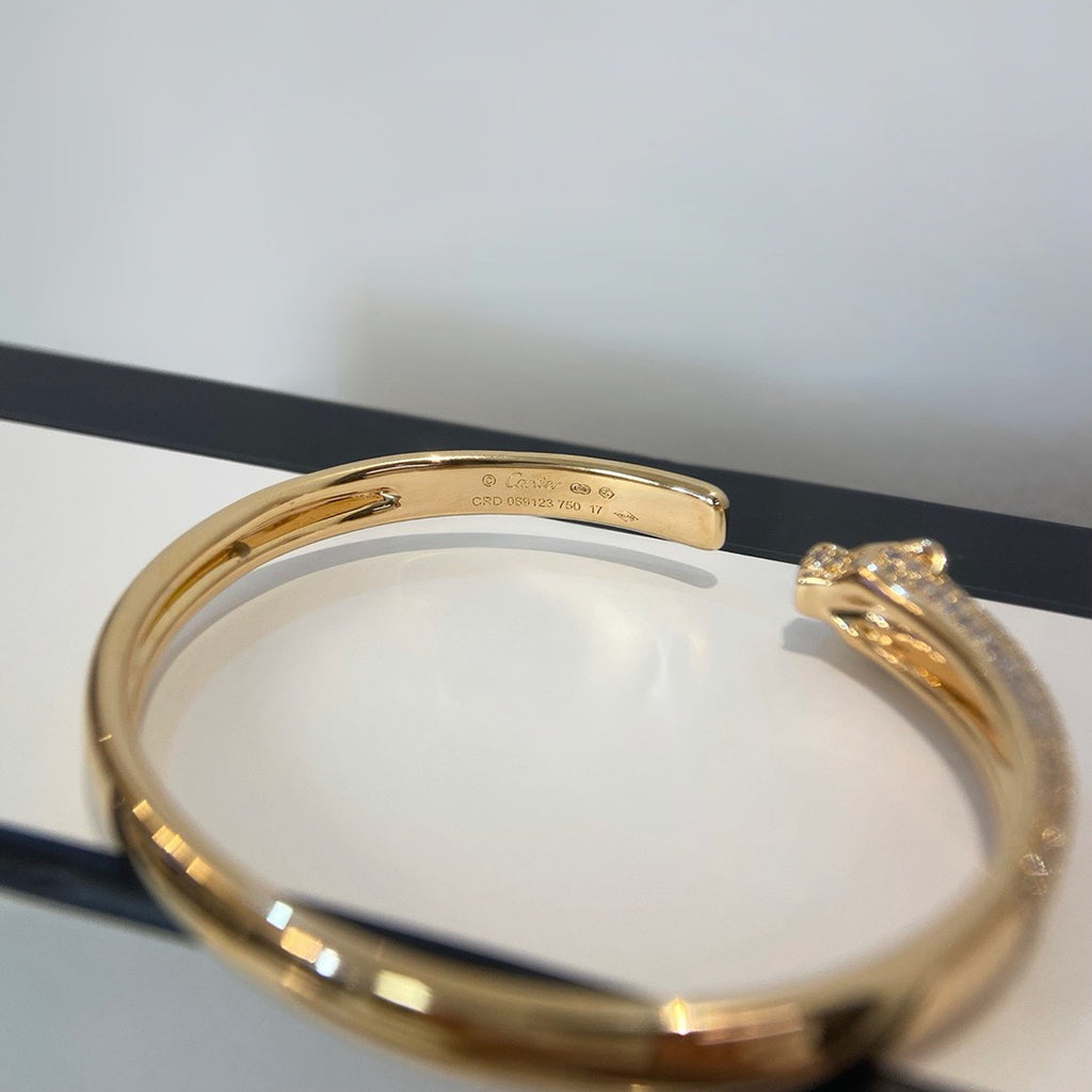 [Raffine]PANTHERE HALF DIAMOND OPEN BRACELET