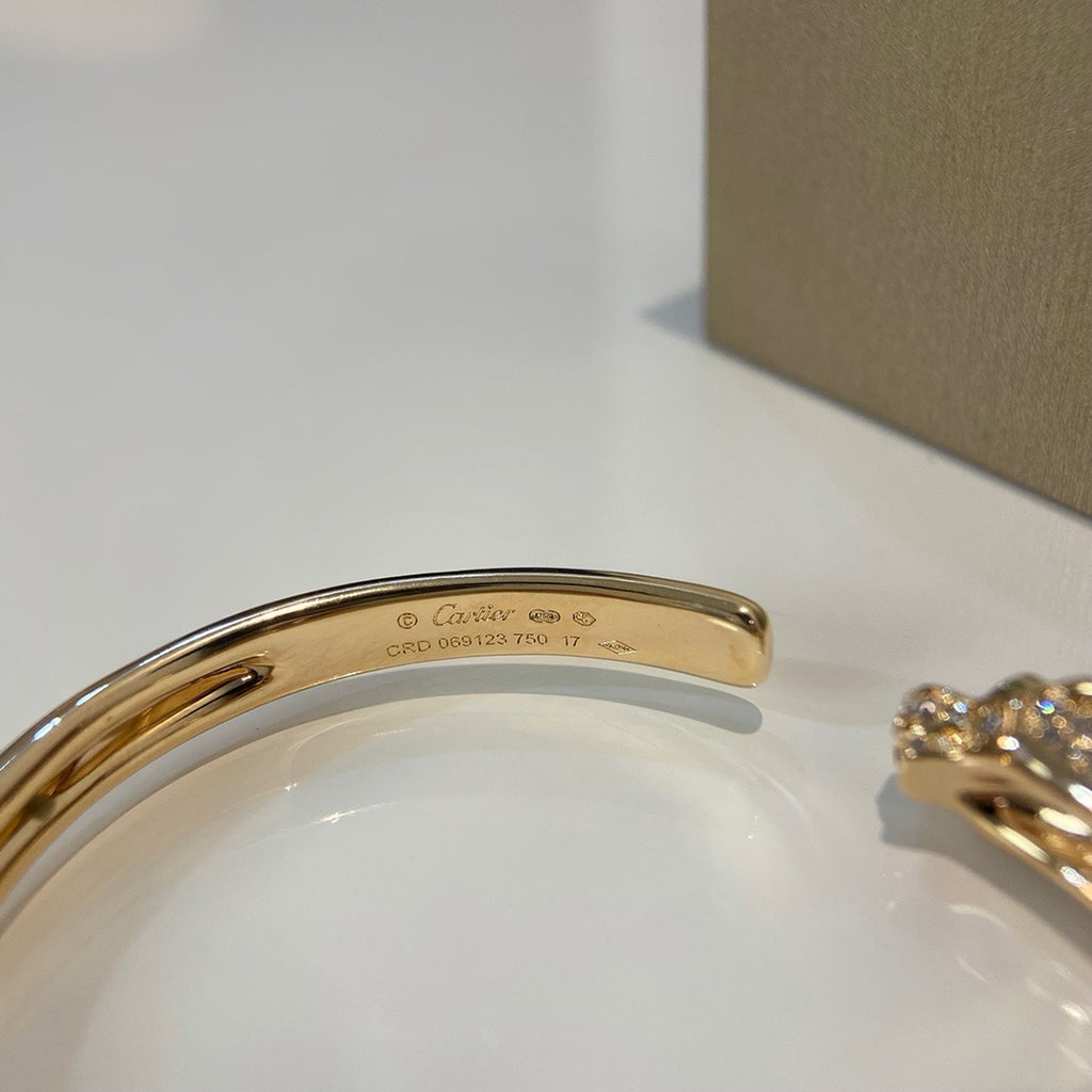 [Raffine]PANTHERE HALF DIAMOND OPEN BRACELET