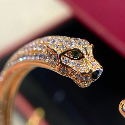 [Raffine]PANTHERE HALF DIAMOND OPEN BRACELET