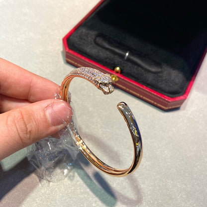 [Raffine]PANTHERE HALF DIAMOND OPEN BRACELET