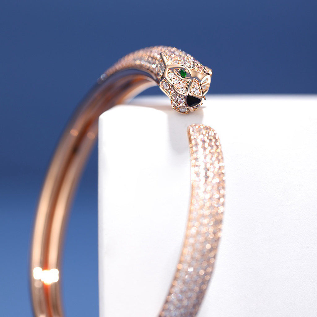 [Raffine]PANTHERE FULL DIAMOND OPEN BRACELET