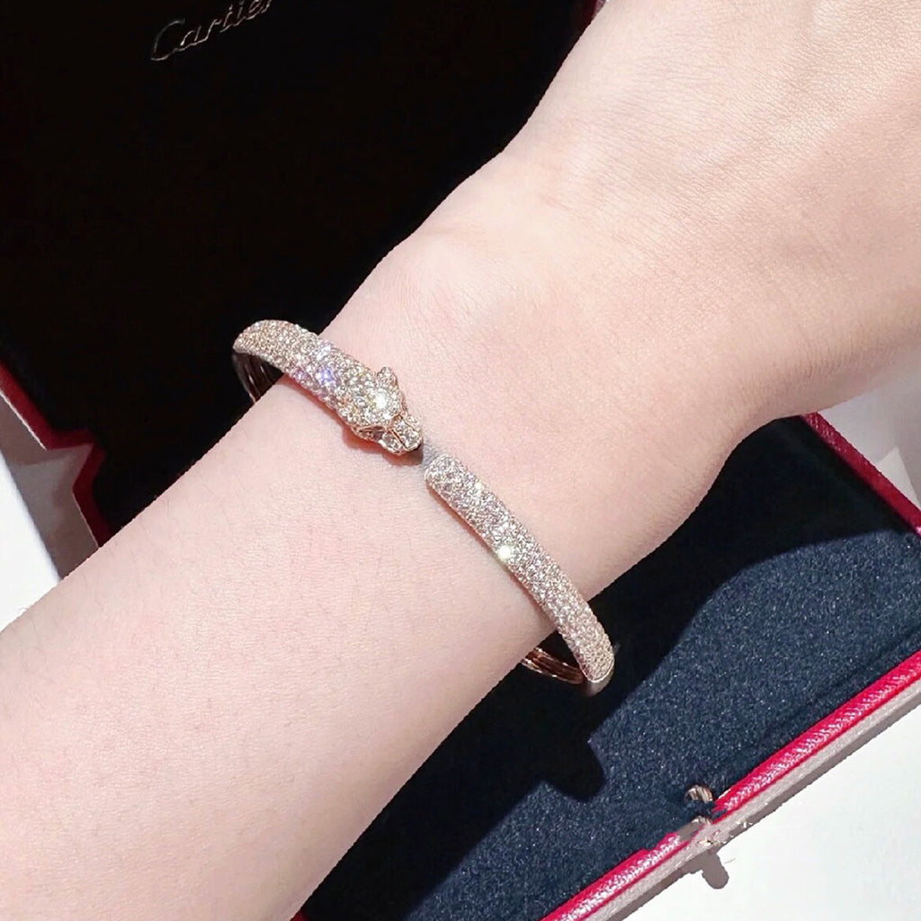 [Raffine]PANTHERE FULL DIAMOND OPEN BRACELET