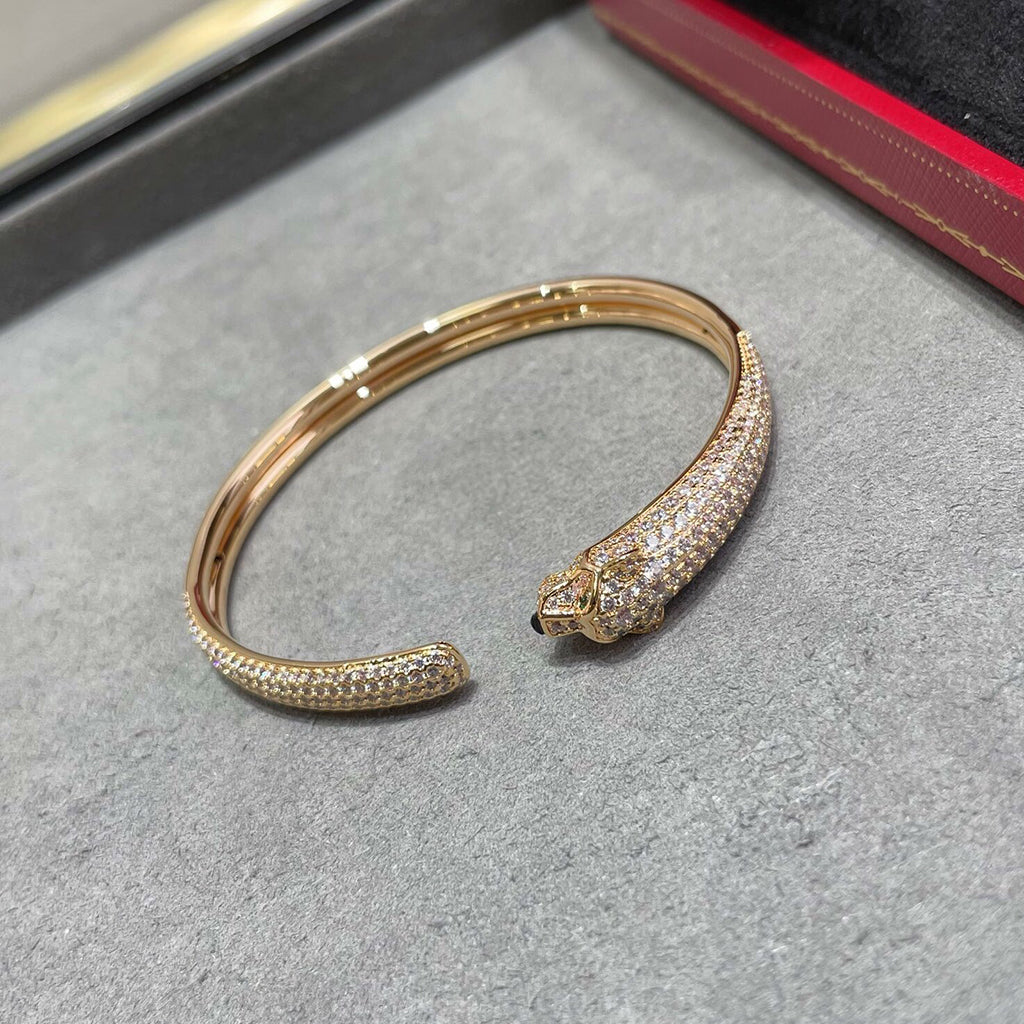 [Raffine]PANTHERE FULL DIAMOND OPEN BRACELET