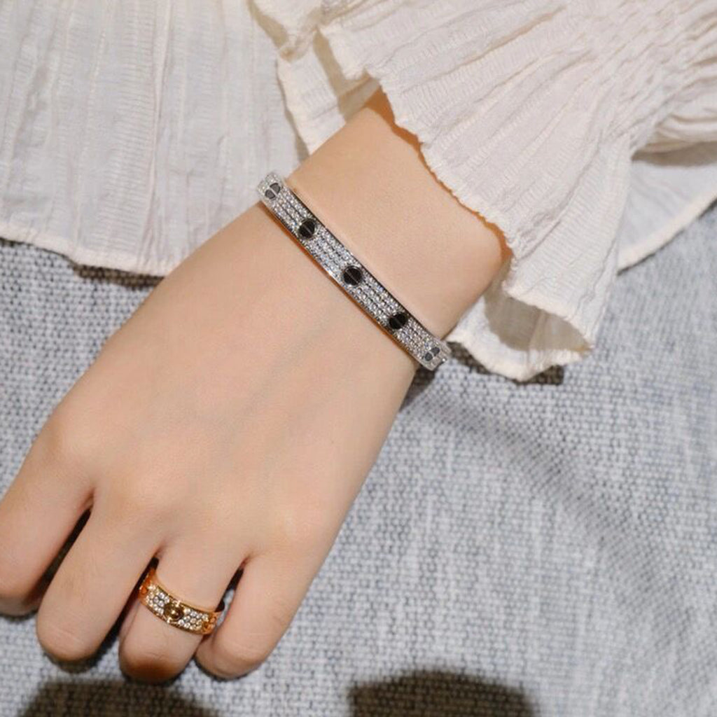 [Raffine]LOVE BRACELET 6.1MM DIAMOND-PAVED CERAMIC