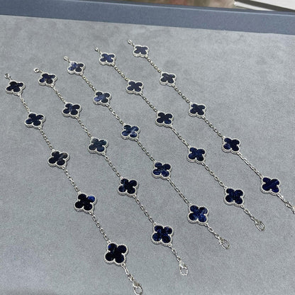 [Raffine]CLOVER 5 MOTIF PIETERSITE SILVER BRACELET