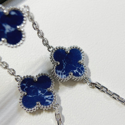 [Raffine]CLOVER 5 MOTIF PIETERSITE SILVER BRACELET