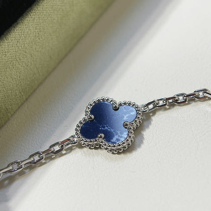[Raffine]CLOVER 5 MOTIF PIETERSITE SILVER BRACELET
