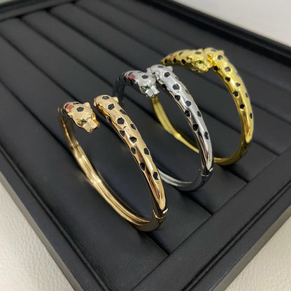 [Raffine]PANTHERE DOUBLE HEADED OPEN BRACELET