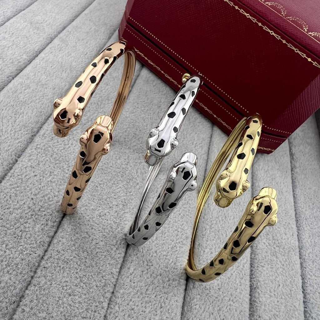 [Raffine]PANTHERE DOUBLE HEADED OPEN BRACELET