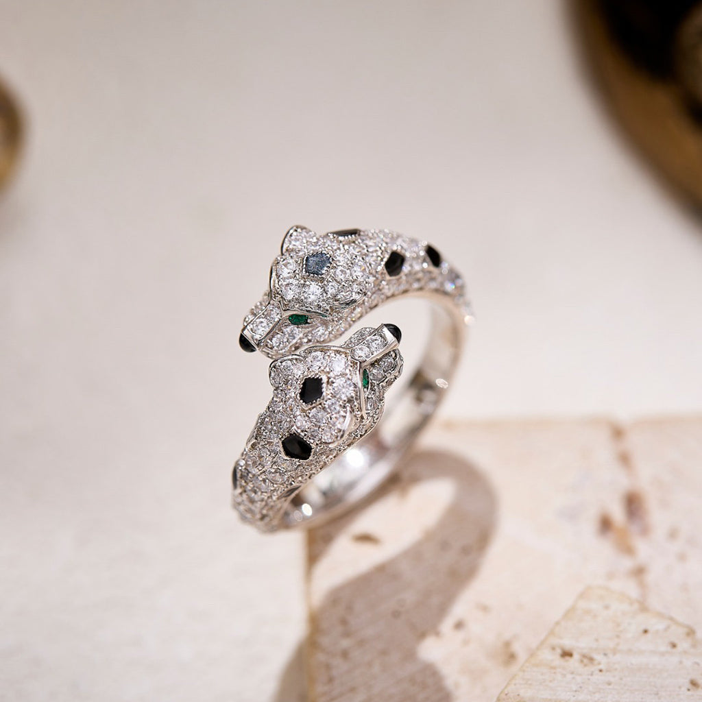 [Raffine]PANTHERE DOUBLE HEADED FULL DIAMOND  RING