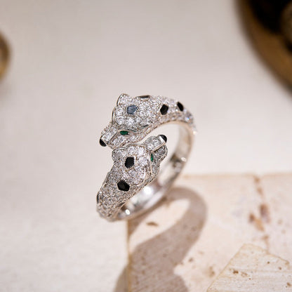 [Raffine]PANTHERE DOUBLE HEADED FULL DIAMOND  RING