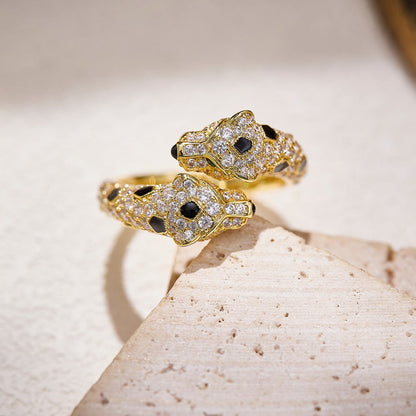 [Raffine]PANTHERE DOUBLE HEADED FULL DIAMOND  RING