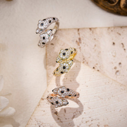 [Raffine]PANTHERE DOUBLE HEADED FULL DIAMOND  RING