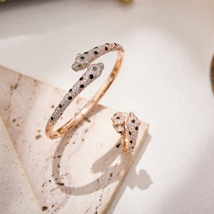 [Raffine]PANTHERE DOUBLE HEADED FULL DIAMOND  RING
