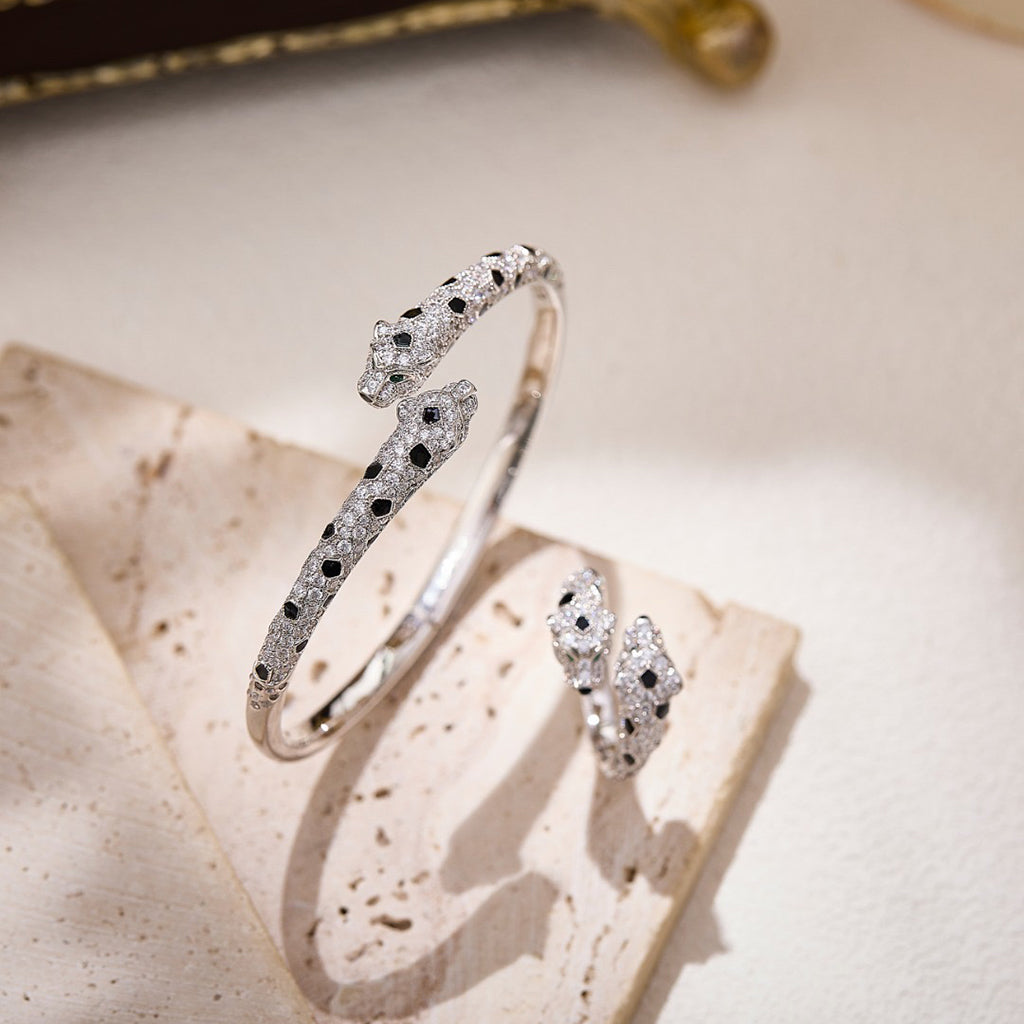 [Raffine]PANTHERE DOUBLE HEADED FULL DIAMOND  RING