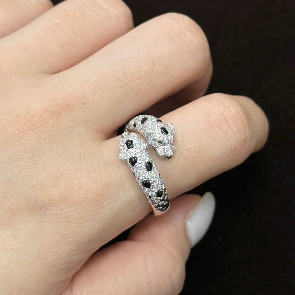 [Raffine]PANTHERE DOUBLE HEADED FULL DIAMOND  RING