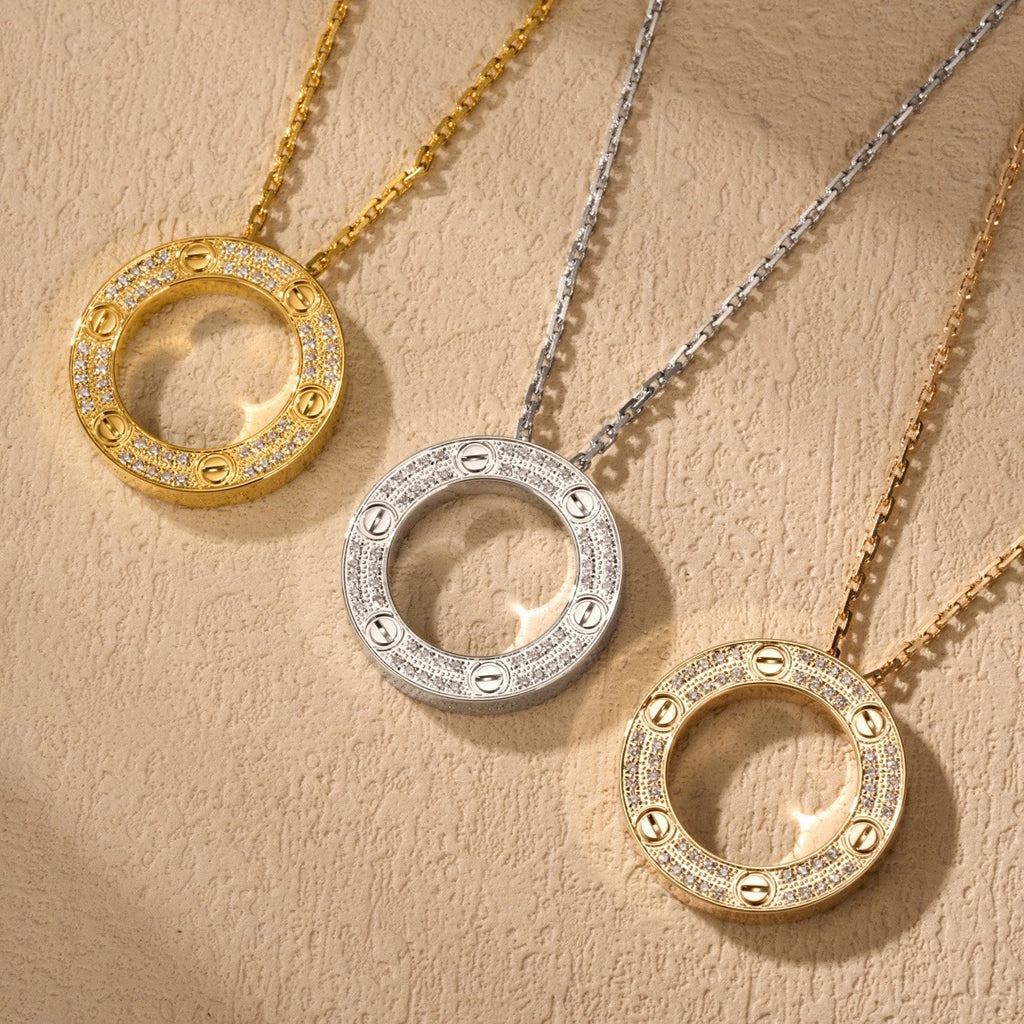 [Raffine]LOVE NECKLACE 16MM  FULL DIAMOND