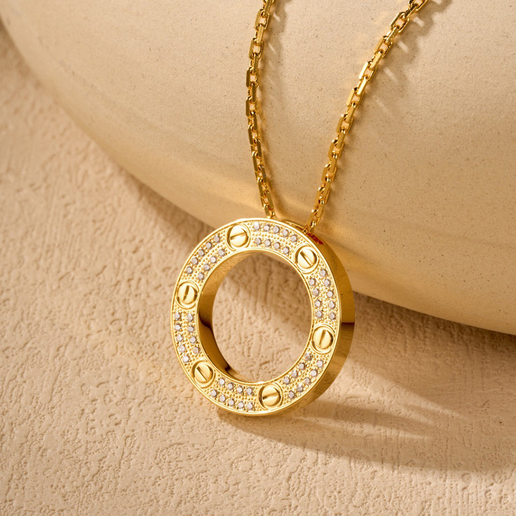 [Raffine]LOVE NECKLACE 16MM  FULL DIAMOND
