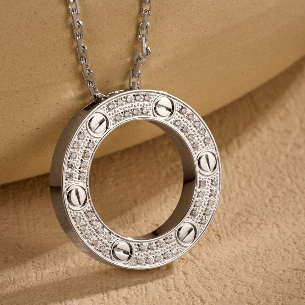 [Raffine]LOVE NECKLACE 16MM  FULL DIAMOND