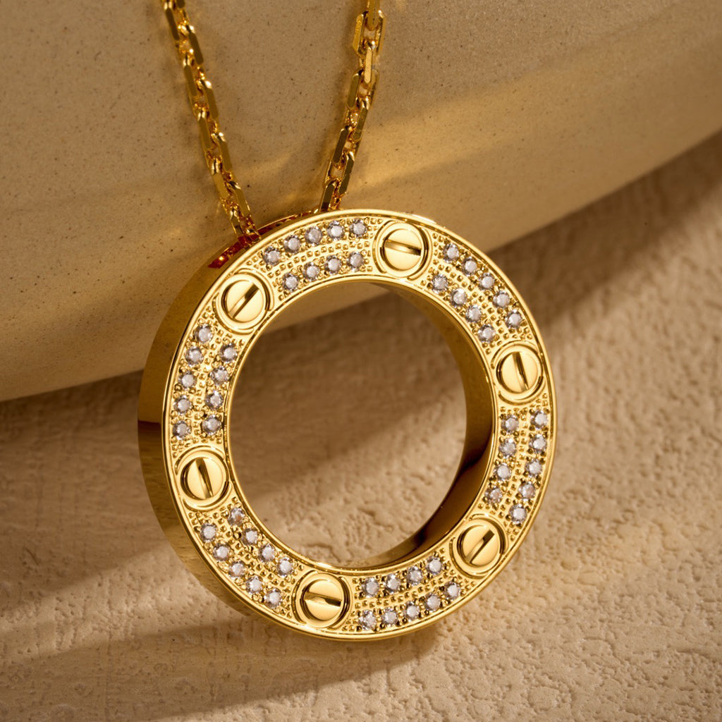 [Raffine]LOVE NECKLACE 16MM  FULL DIAMOND