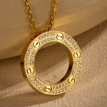 [Raffine]LOVE NECKLACE 16MM  FULL DIAMOND