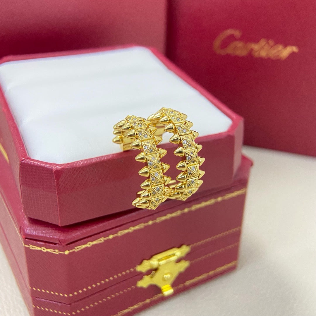[Raffine]CLASH 6.4MM FULL DIAMOND SMALL EARRINGS