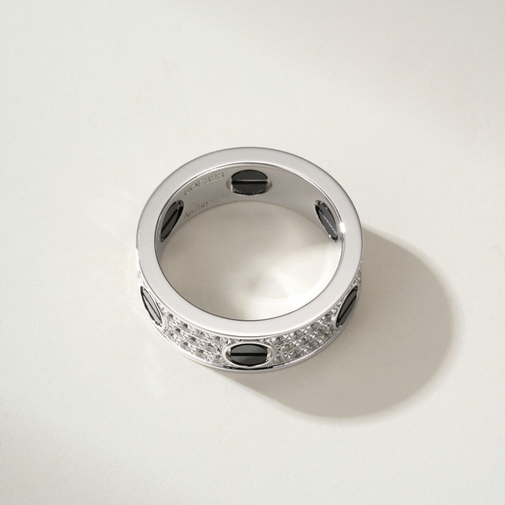 [Raffine]LOVE RING 5.5MM DIAMONDS PAVED CERAMIC