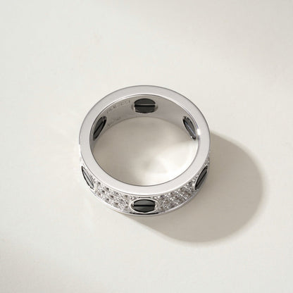 [Raffine]LOVE RING 5.5MM DIAMONDS PAVED CERAMIC