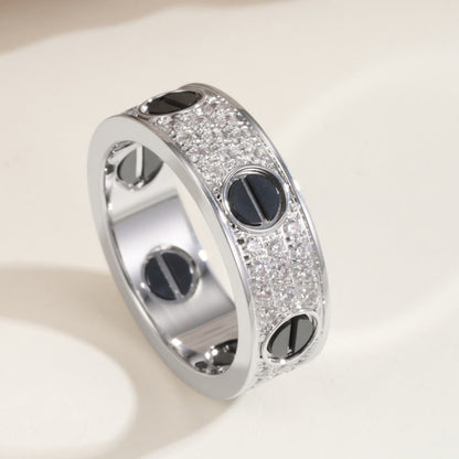 [Raffine]LOVE RING 5.5MM DIAMONDS PAVED CERAMIC
