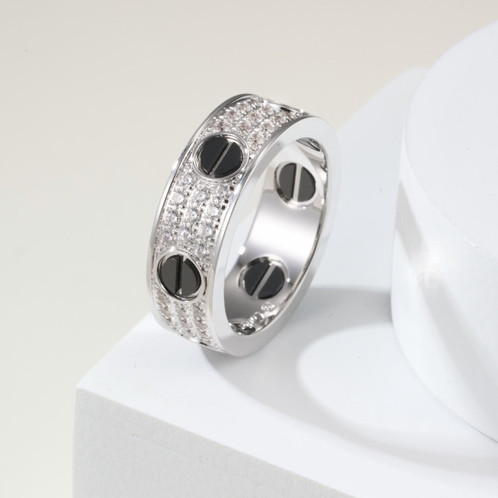 [Raffine]LOVE RING 5.5MM DIAMONDS PAVED CERAMIC
