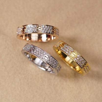 [Raffine]LOVE RING 4.0MM DIAMOND PAVED