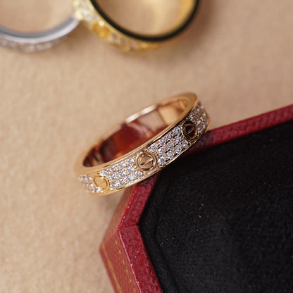 [Raffine]LOVE RING 4.0MM DIAMOND PAVED