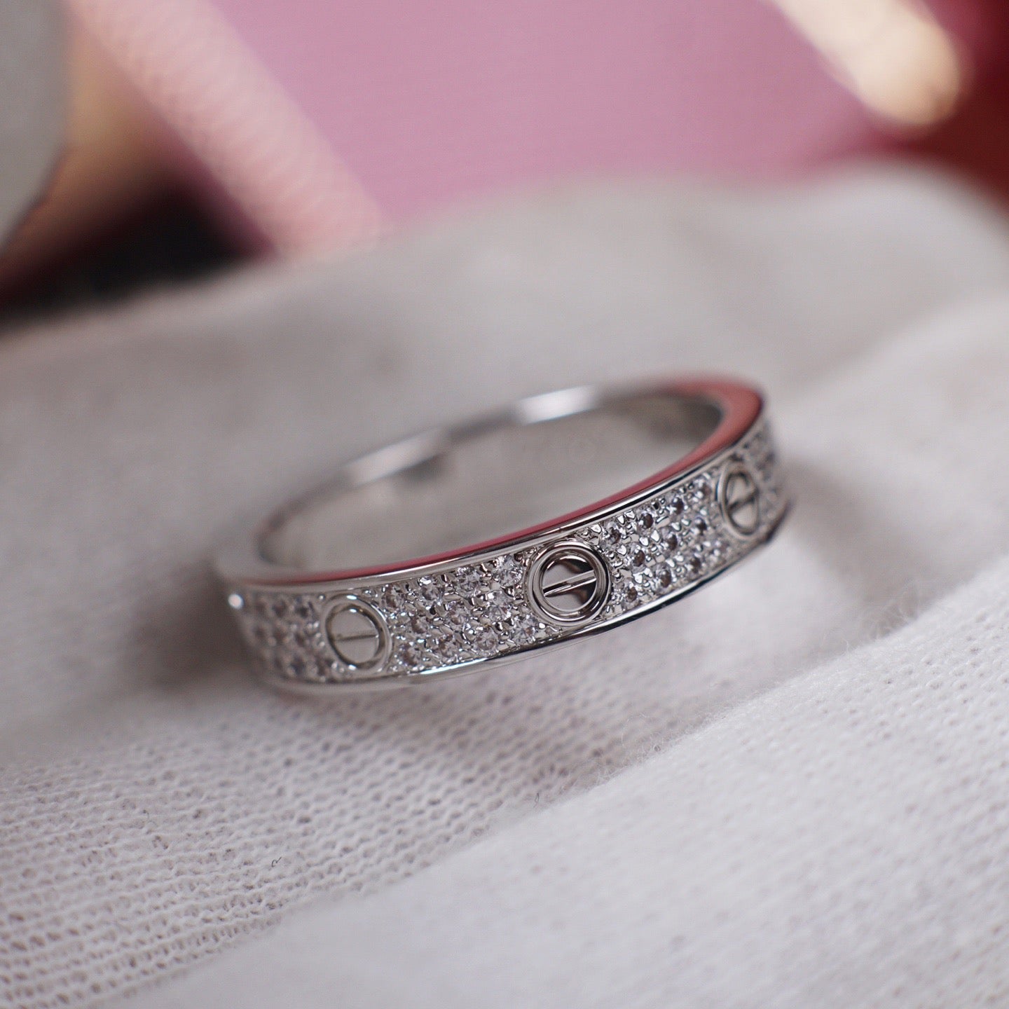[Raffine]LOVE RING 4.0MM DIAMOND PAVED