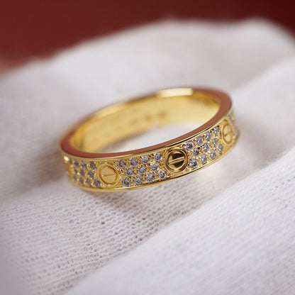 [Raffine]LOVE RING 4.0MM DIAMOND PAVED