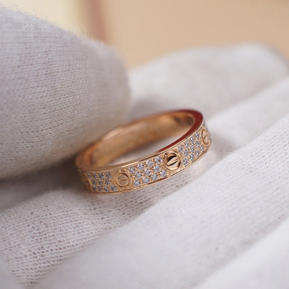 [Raffine]LOVE RING 4.0MM DIAMOND PAVED