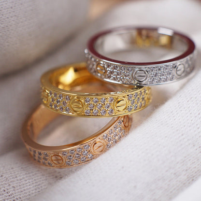 [Raffine]LOVE RING 4.0MM DIAMOND PAVED