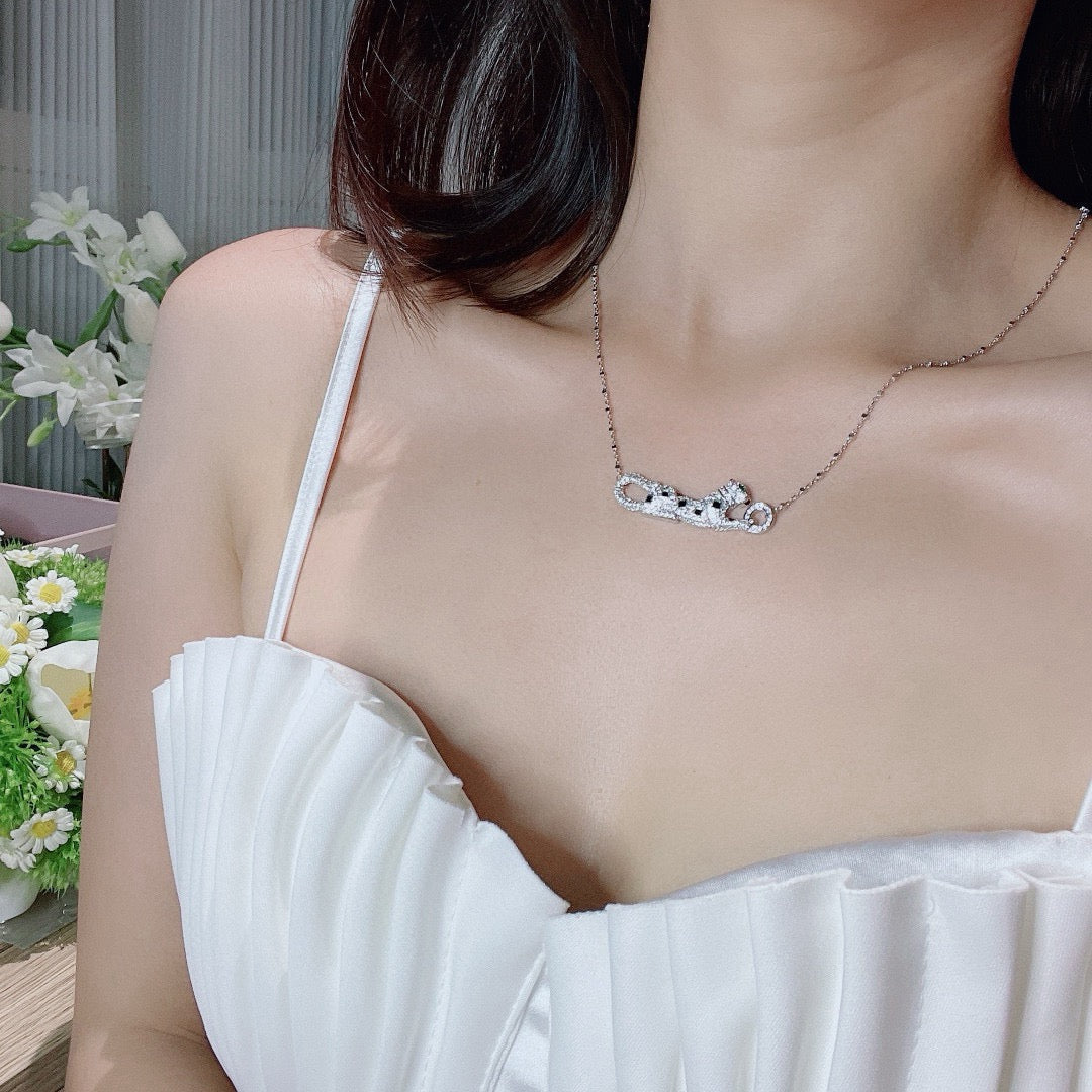 [Raffine]PANTHERE PAVED DIAMOND NECKLACE