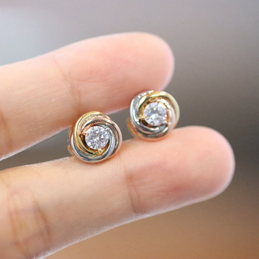 [Raffine]TRINITY STUD DIAMOND EARRINGS