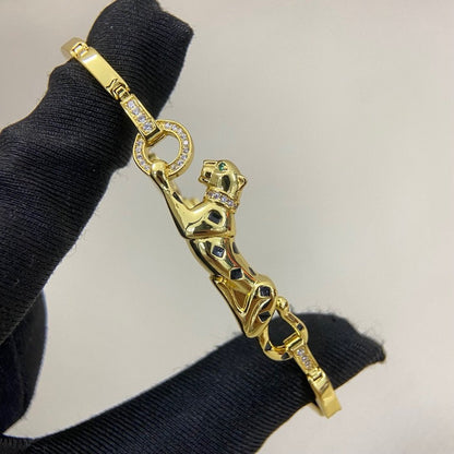 [Raffine]PANTHERE HALF DIAMOND ON CHAIN BRACELET