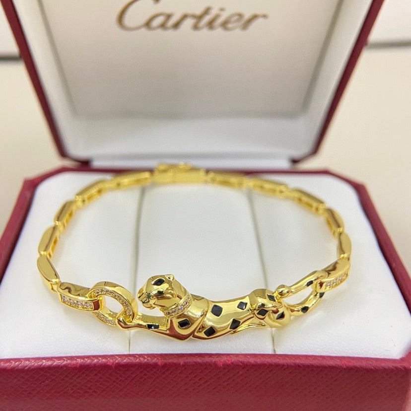 [Raffine]PANTHERE HALF DIAMOND ON CHAIN BRACELET