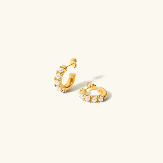 [Raffine]Irene Pearl Hoop Earrings